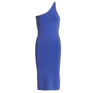 A.L.C. sz Large Dress Women Colby Blue stretch sheath One Shoulder Bodycon ALC